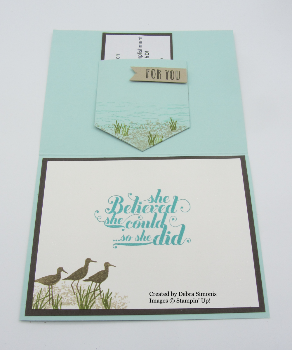 Stampin Up High Tide Feel Goods Pocket Framelits Dies congratulations card - Debra Simonis Stampinup