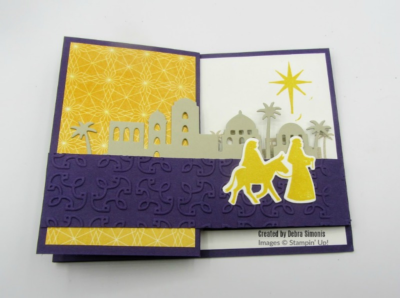 Stampin Up Night in Bethlehem Double Z fold card  Christmas - Debra Simonis Stampinup