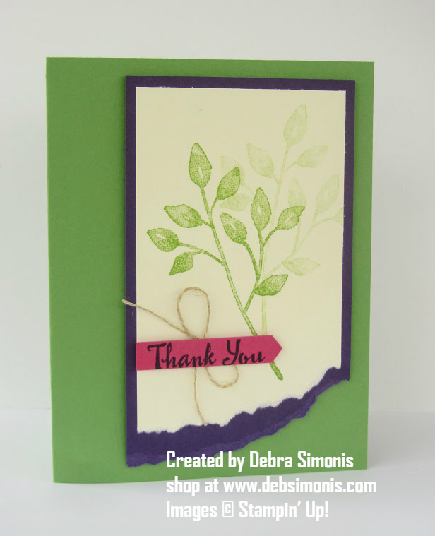 Stampin Up Petal Palette thank you card - Debra Simonis Stampinup