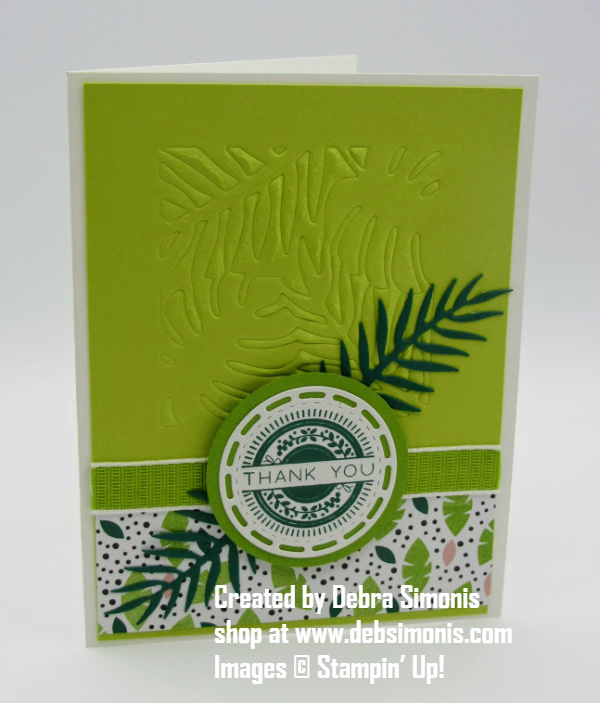 Stampin-Up-Tropical-Chic-Tropical-Thinlits-thank-you-card-Big-Shot-embossing-mat-Debra-Simonis-Stampinup