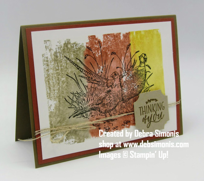 Stampin-Up-Pleasant-Pheasants-Darling-Label-Thinking-of-you-card-Debra-Simonis-Stampinup