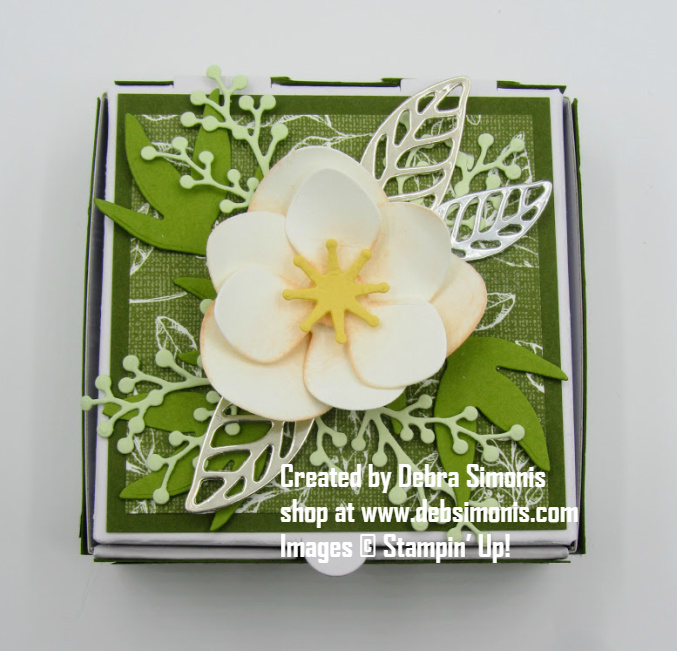 Stampin-Up-Magnolia-Memory-Dies-Frosted-Bouqet-Dies-mini-pizza-box-3D-project-Debra-Simonis-Stampinup