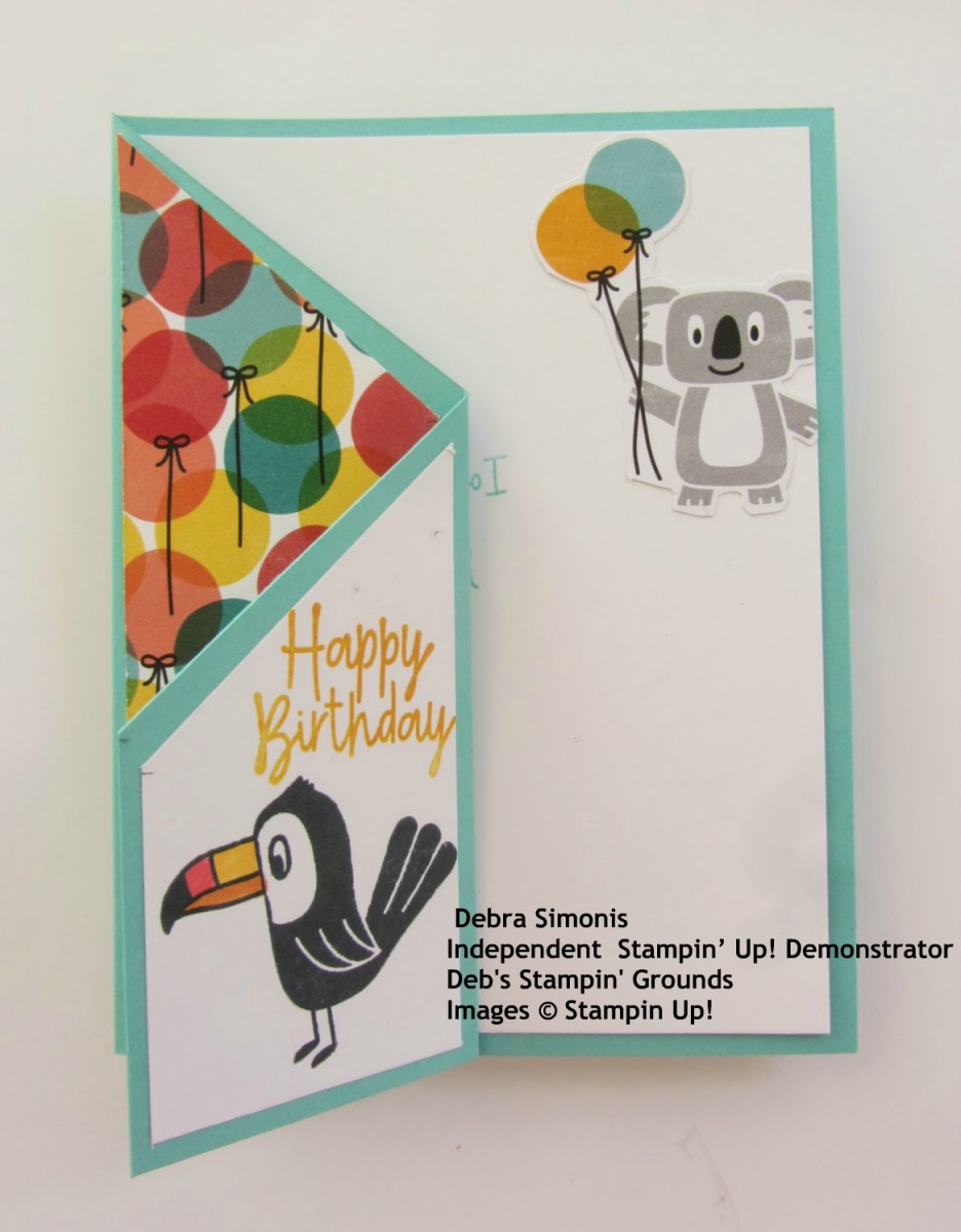 Stampin-Up-Bonanza-Buddies-Birthday-Bonanza-DSP-fun-fold-kids-birthday-card-Debra-Simonis-Stampinup