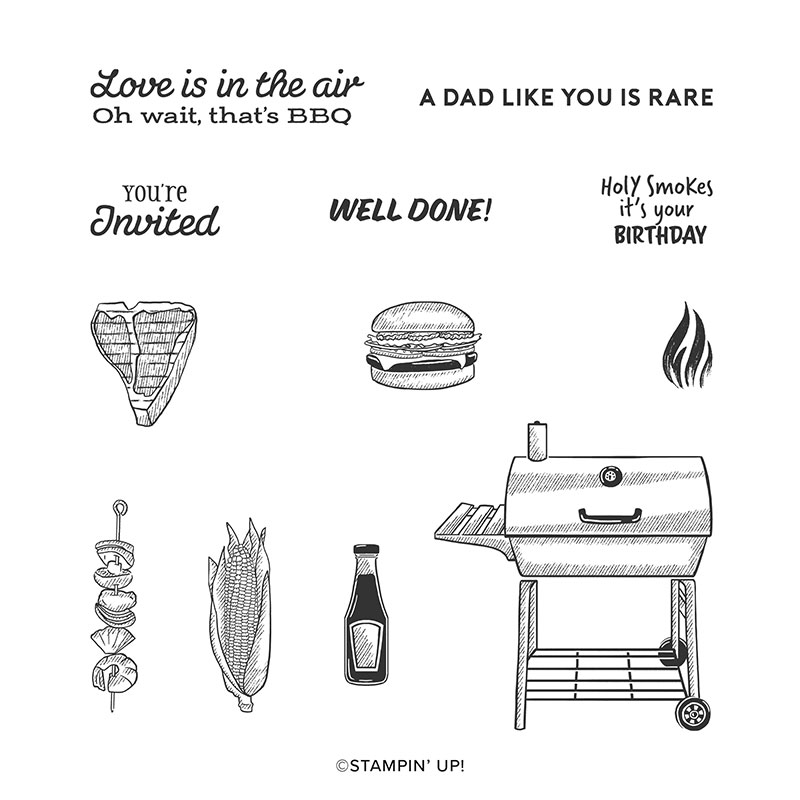 outdoor barbecue stamp set