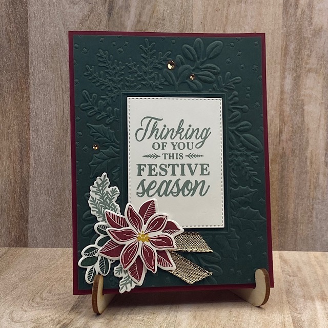 Stampin-Up-Merriest-Moments-Merriest-Frames-Dies-Merriest-Frames-Hybrid-Embossing-Folder-poinsettia-Christmas-card-Debra-Simonis-Stampinup