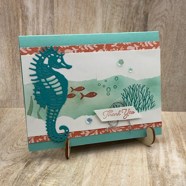 Stampin-Up-Seascape-Sea Life Dies -seahorse-thank-you-card-Debra-Simonis-Stampinup